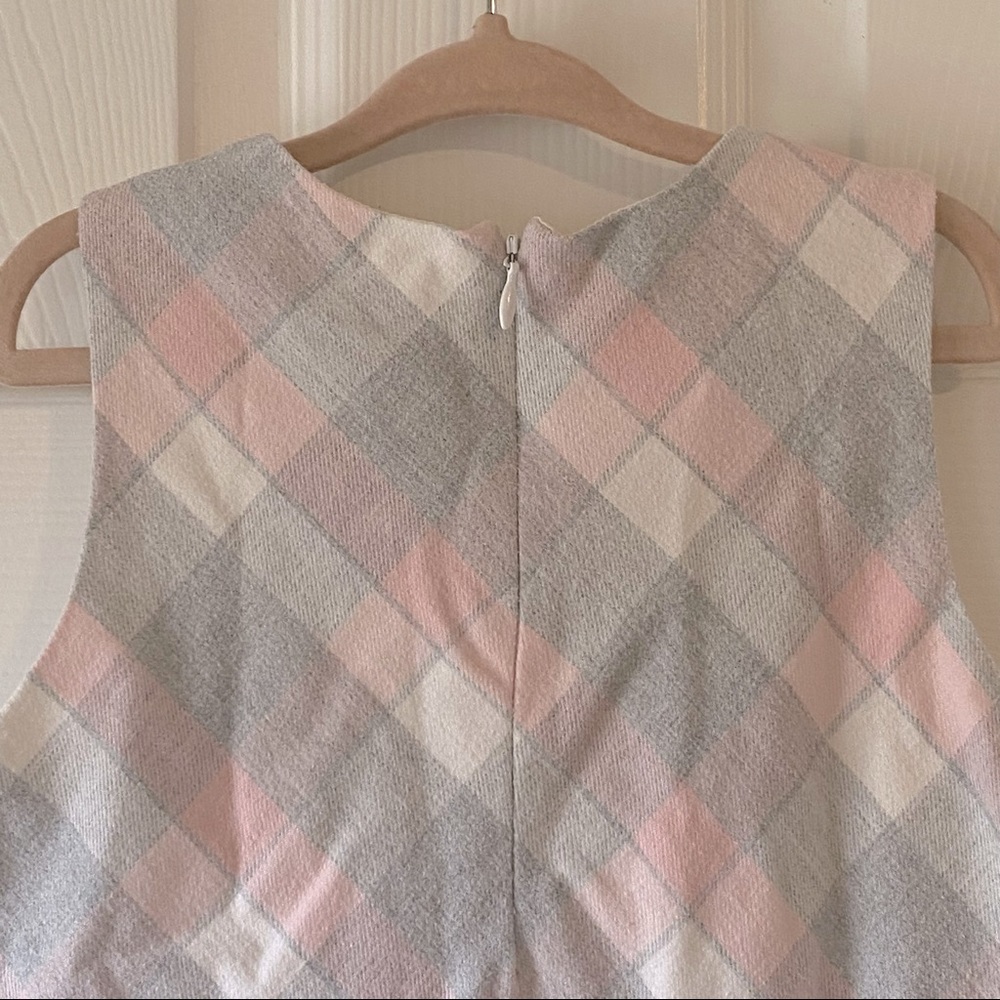 Ana Vini toddler girls pink & gray school girl style dress w/faux pockets - Picture 7 of 8